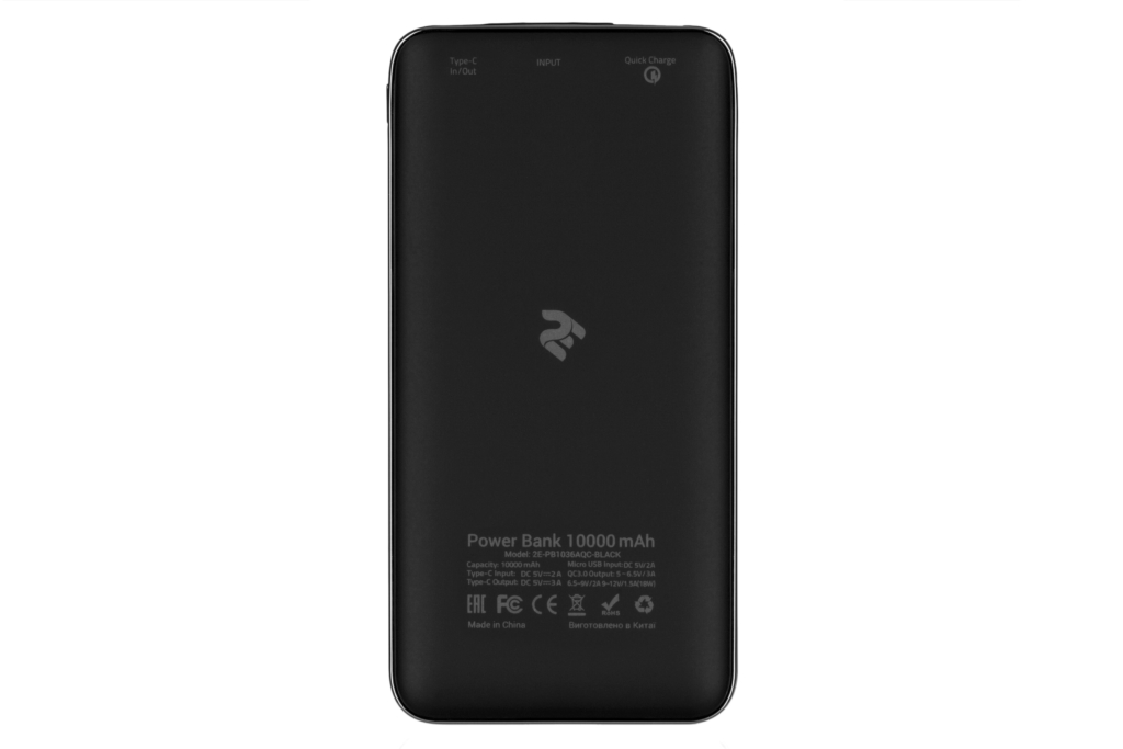 Power Bank 2E 10000 mAh Black Quick Charge