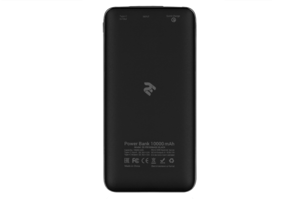 Power Bank 2E 10000 мАч Black Quick Charge