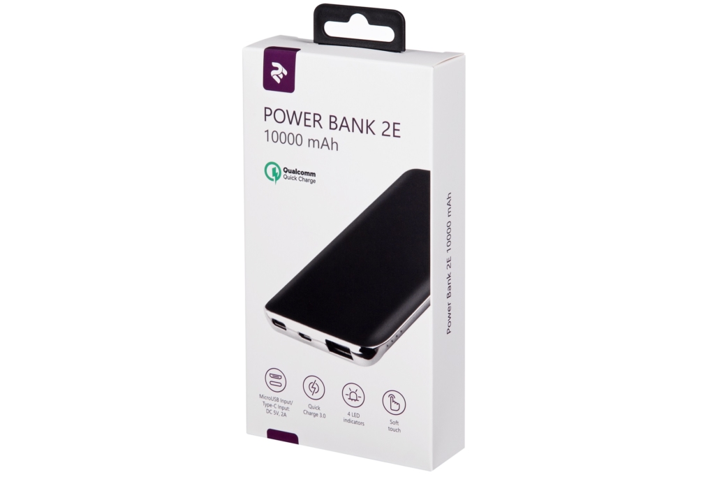 Power Bank 2E 10000 mAh Black Quick Charge