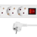 Surge protector 2E with 3 sockets and a switch3G1.5, 1.8m, white