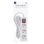 Surge protector 2E with 3 sockets and a switch3G1.5, 1.8m, white