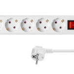 Surge protector 2E with 5 sockets and a switch 3G1.5, 1.8m, white