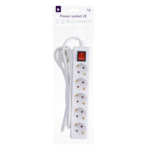 Surge protector 2E with 5 sockets and a switch 3G1.5, 1.8m, white