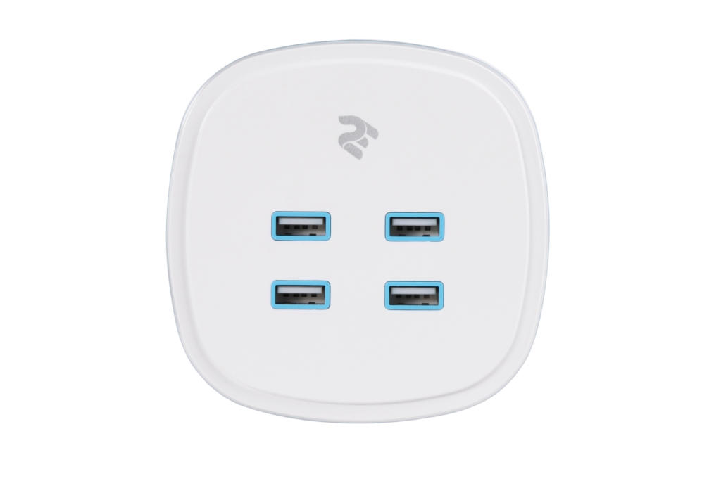 2E Wall Charger 4USB, 4.2A White