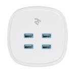 2E Wall Charger 4USB, 4.2A White