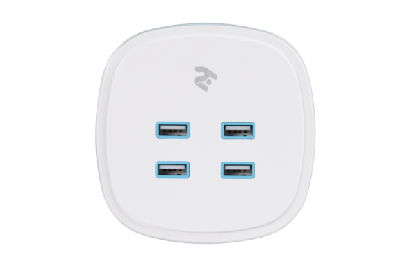 2E Wall Charger 4USB, 4.2A White