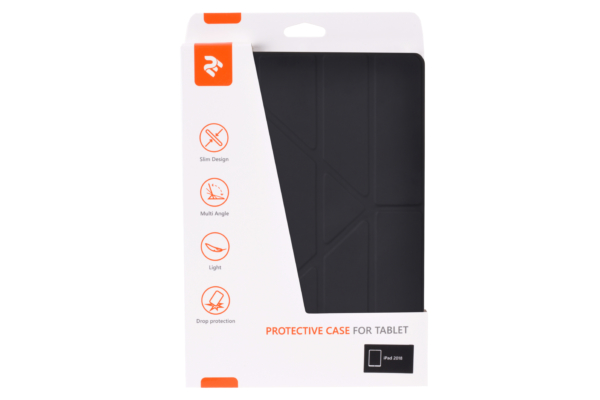 2E Tablet Case for Apple iPad 2018, Y-Case, Black/TR