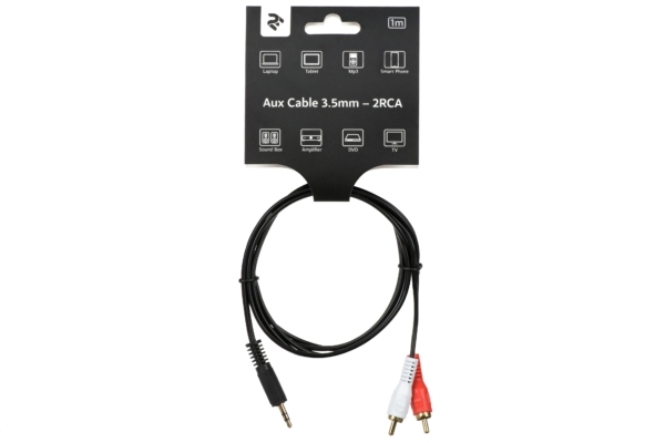 Cable 2E Aux 3.5mm – 2RCA 1m