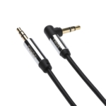 Cable 2E audio (jack 3.5mm-M/jack 3.5mm-M) right angel, Coiled 1.8m Black