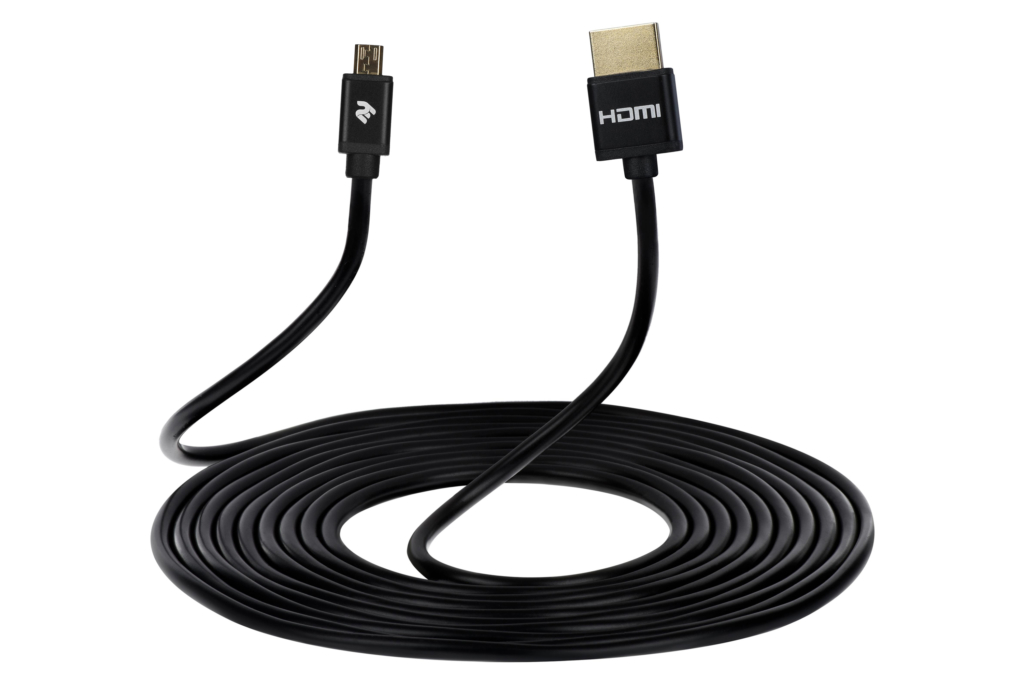 Cable 2Е Ultra Slim HDMI 1.4 (AM/microAM) High Speed, Alumium Black 2m