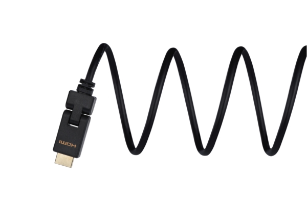 Cable 2Е Ultra Slim HDMI 1.4 (AM/AM) 180 degree, High Speed, Alumium Black 2m