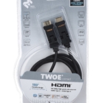 Cable 2Е Ultra Slim HDMI 1.4 (AM/AM) 180 degree, High Speed, Alumium Black 2m