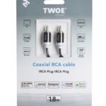 Кабель 2E 1RCA Plug – 1RCA Plug, Al, 1.8m