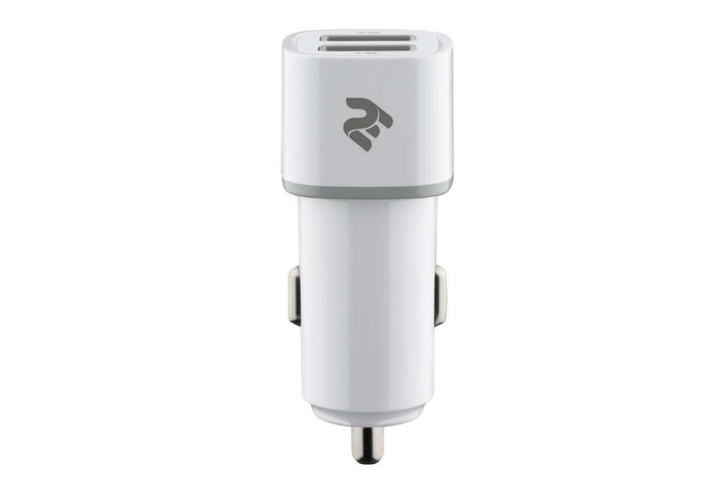 Автомобільний ЗП 2E Dual USB Car Charger 2.4Ax2.4A White