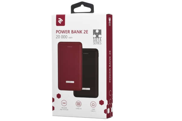 Power Bank 2Е SOTA series Slim 20000 мАг Black