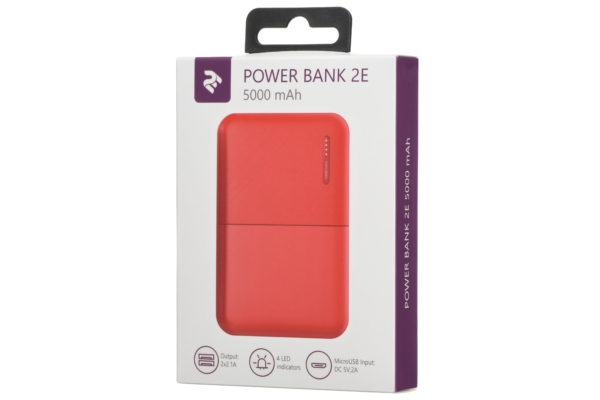 Power Bank 2Е 5000 мАч Red