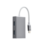 Адаптер 2Е Type-C to 4xUSB3.0, Hub Aluminum, 0.20 м