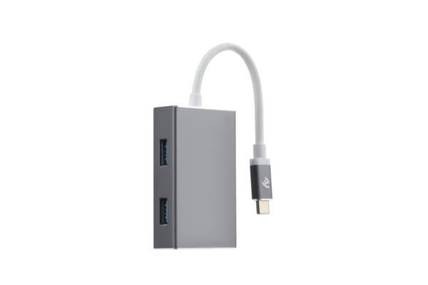 Адаптер 2Е Type-C to 4xUSB3.0, Hub Aluminum, 0.20 м