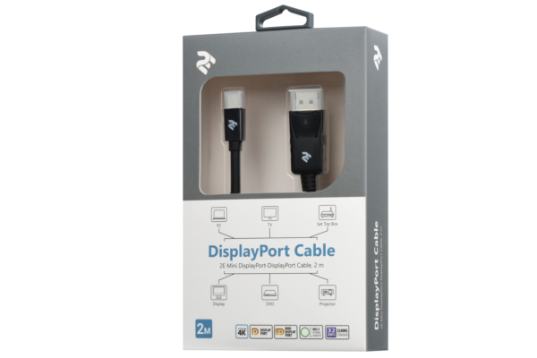 Cable 2Е Mini DisplayPort to DisplayPort, (AM/AM), 2 m