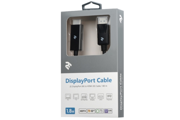 Cable 2Е DisplayPort to HDMI (AM/AM), 1.8 m
