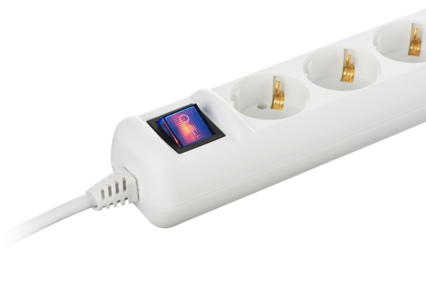 Surge Protector 2E with 3 sockets and a switch 3G1.0, 3m, white