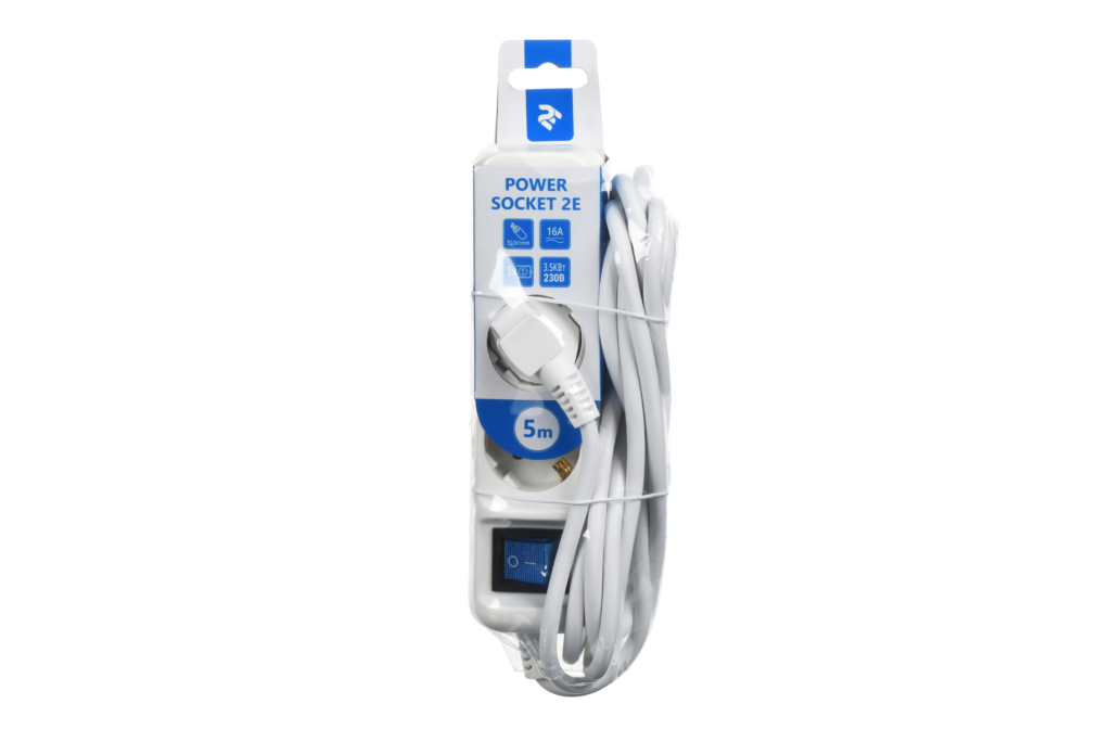 Surge Protector 2E with 3 sockets and a switch 3G1.0, 5m, white
