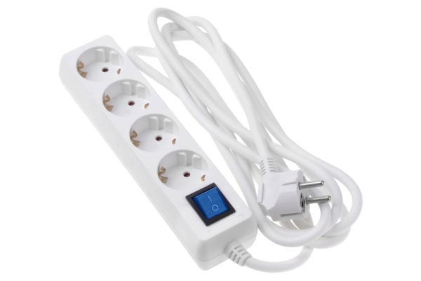 Surge Protector 2E with 4 sockets and a switch 3G1.0, 3m, white