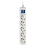 Surge Protector 2E with 5 sockets and a switch 3G1.0, 5m, white