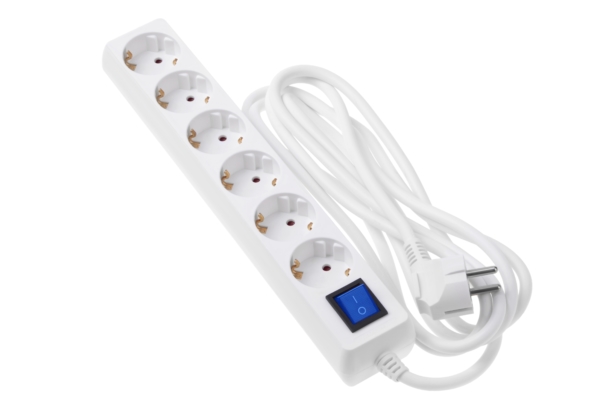 Surge Protector 2E with 6 sockets and a switch 3G1.0, 3m, white