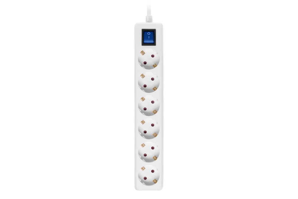 Surge Protector 2E with 6 sockets and a switch 3G1.0, 3m, white