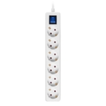 Surge Protector 2E with 6 sockets and a switch 3G1.0, 3m, white