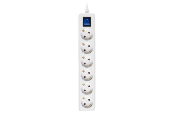 Surge Protector 2E with 6 sockets and a switch 3G1.0, 3m, white