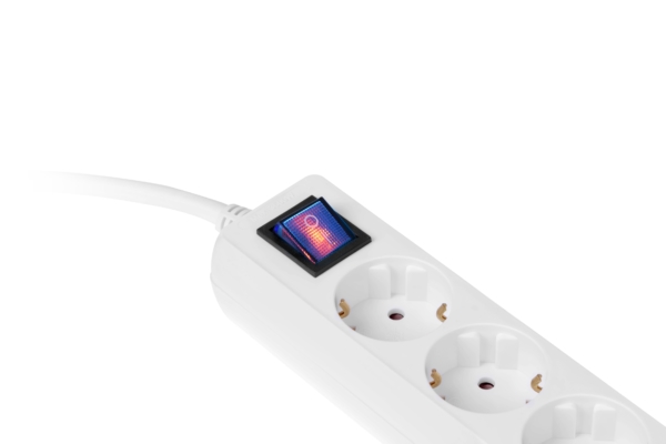 Surge Protector 2E with 6 sockets and a switch 3G1.0, 3m, white