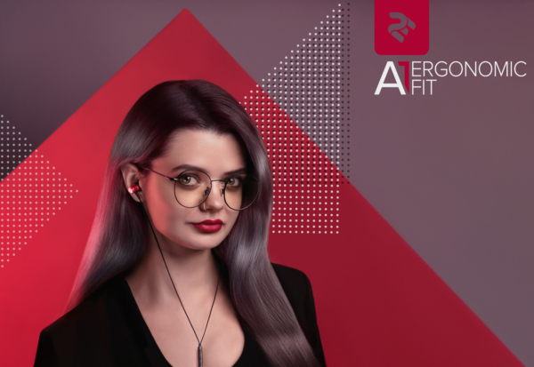 Earphones 2E A1 ErgonomicFit, Red