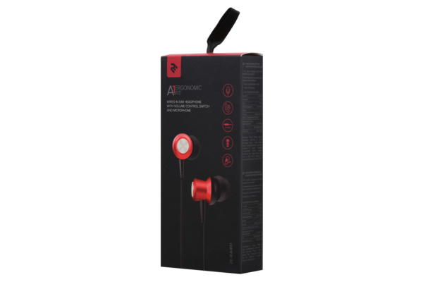 Earphones 2E A1 ErgonomicFit, Red