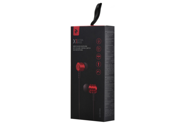 Наушники 2E X1 Extra Bass, Red