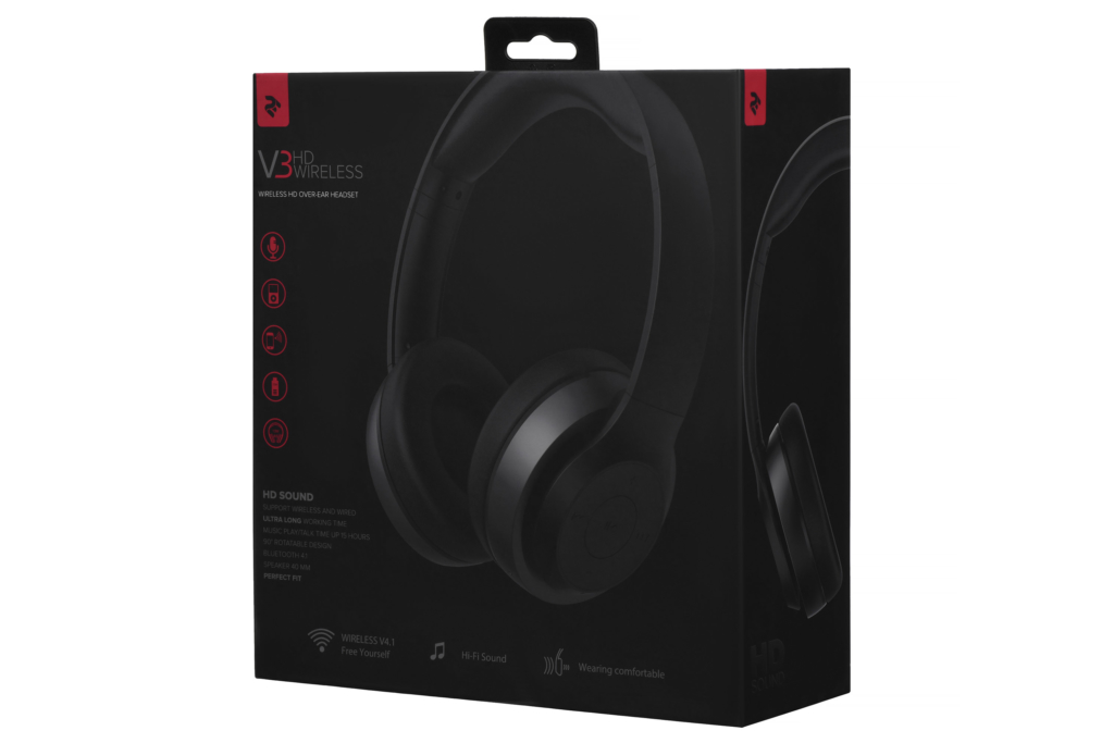 Headphones 2E V3 HD Wireless, Black