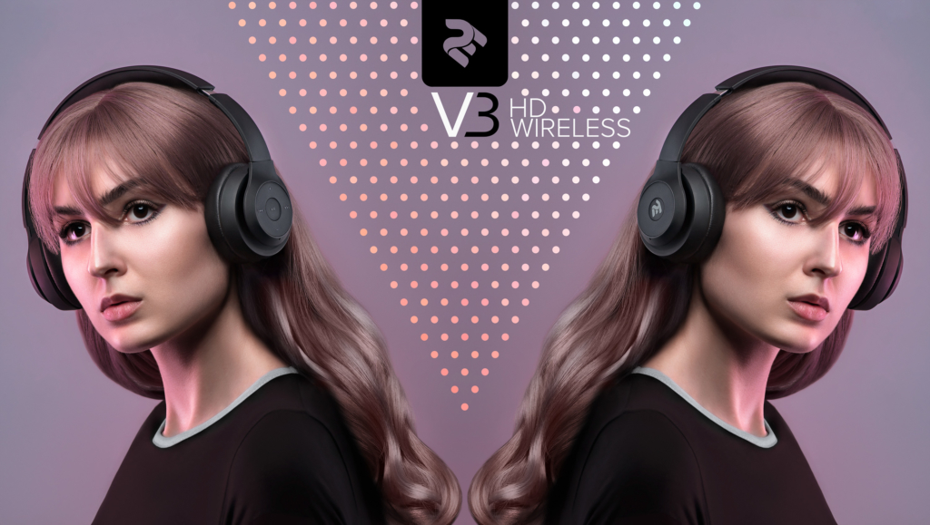 Headphones 2E V3 HD Wireless, Black