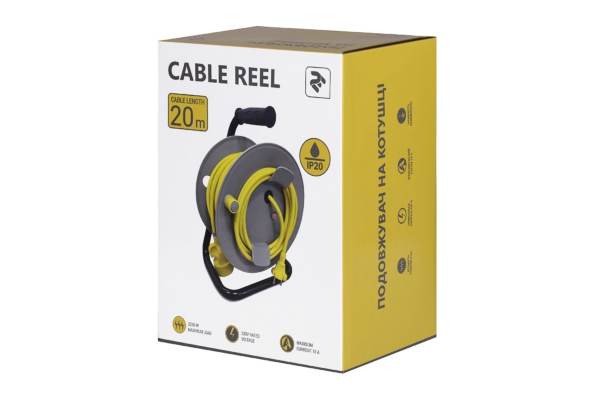 Extension Cord Reel 2E with 1 Plug, ІР20, 2GX1.0mm, 20 m