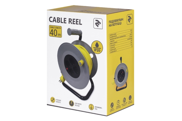 Extension Cord Reel 2E with 4XSchuko Plug, IP20, 3Gx1.5mm, 40 m