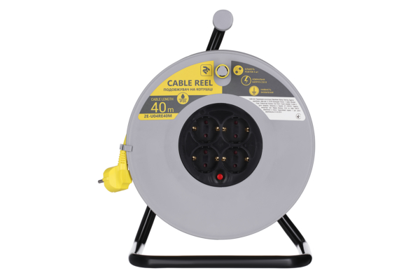 Extension Cord Reel 2E with 4XSchuko Plug, IP20, 3Gx1.5mm, 40 m