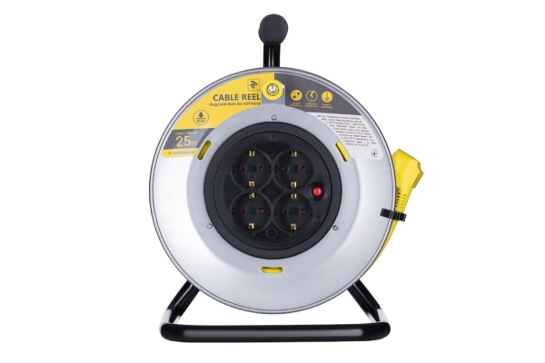 Extension Cord Reel 2E with 4XSchuko Plug, IP20, 3Gx1.5mm, 25 m