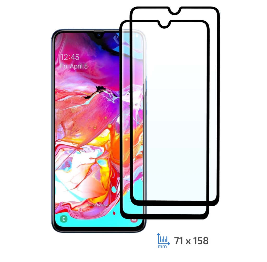 Комплект 2 в 1 Захисне скло 2E Basic для Samsung Galaxy A70, FCFG, Black