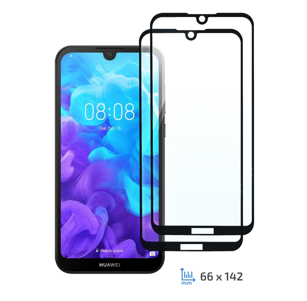 Protective Glass Set 2 in 1 2E Basic for Huawei Y5 2019/Honor 8S, FCFG, Black