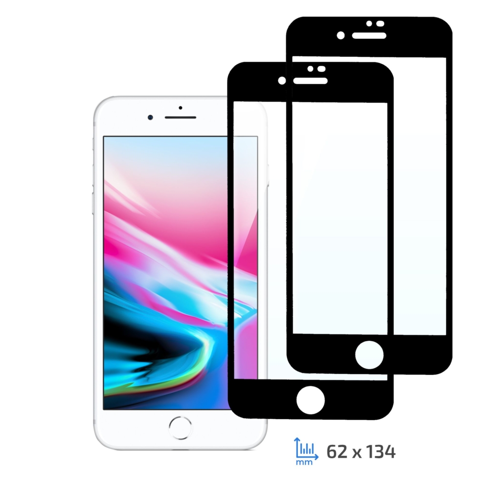 Комплект 2 в 1 Захисне скло 2E Basic для Apple iPhone 7/8, FCFG, Black