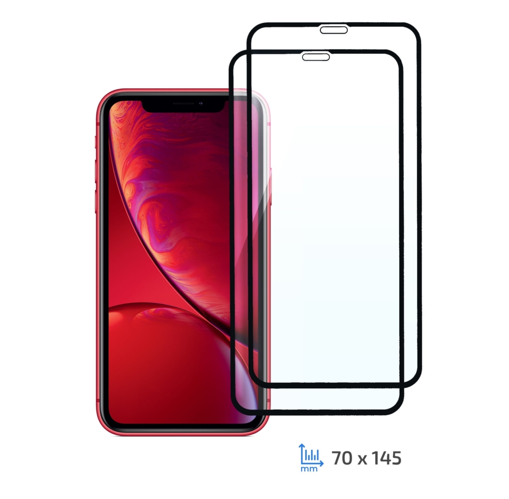 Комплект 2 в 1 Защитное стекло 2E Basic для Apple iPhone XR, FCFG, Black