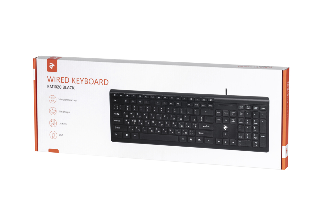 Клавиатура 2E KM1020 Slim Black