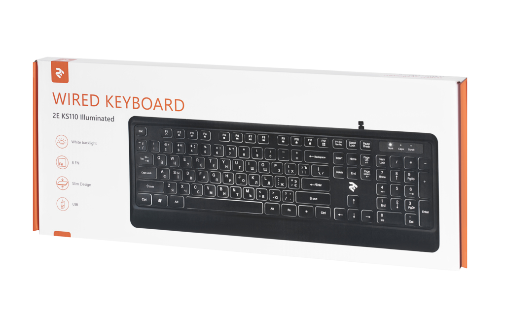 Клавиатура 2E KS110 Illuminated Black
