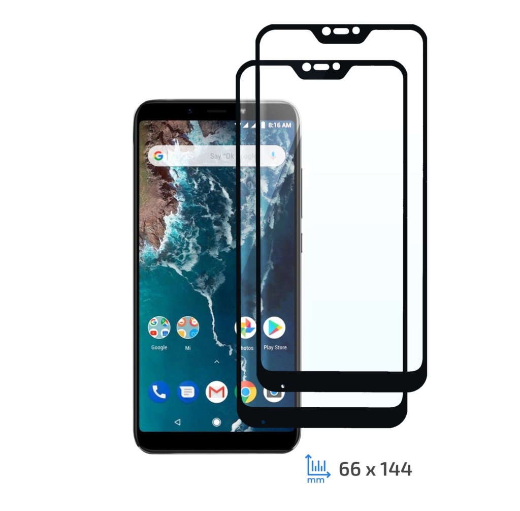 Protective Glass Set 2 in 1 2E Basic for Xiaomi Redmi 6 Pro/Mi A2 Lite, FCFG, Black