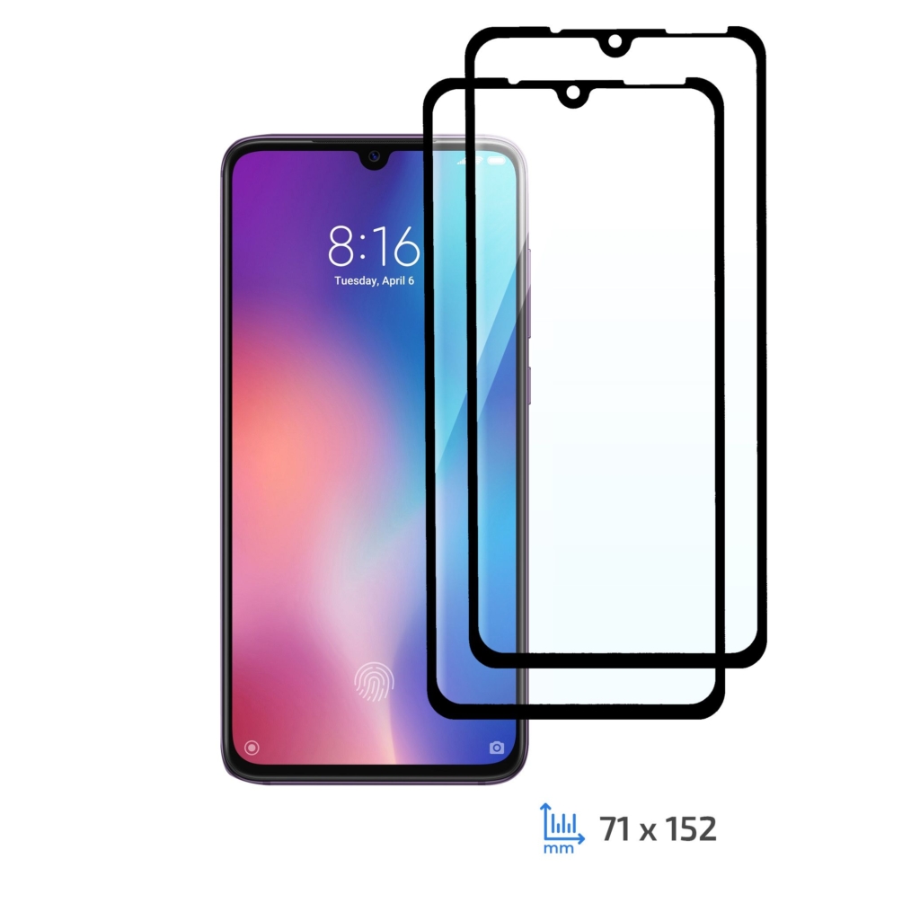 Комплект 2 в 1 Захисне скло 2E Basic для Xiaomi MI 9, FCFG, Black